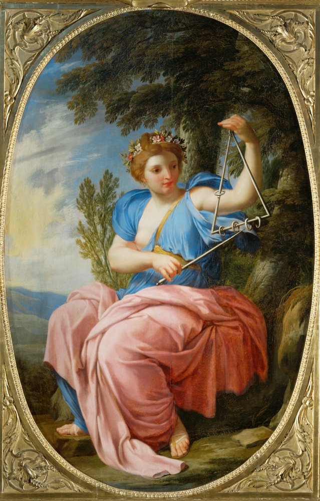 La musa Terpsichore, dalla Chambre des Muses, Louvre, Parigi ... da Eustache (studio of) Le Sueur