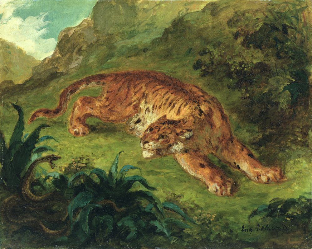 Tigre e serpente, 1858 da Ferdinand Victor Eugene Delacroix