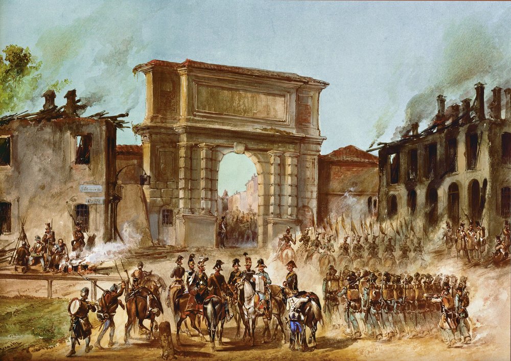 Il feldmaresciallo Radetzky davanti a Porta Romana a Milano da Franz Gerasch