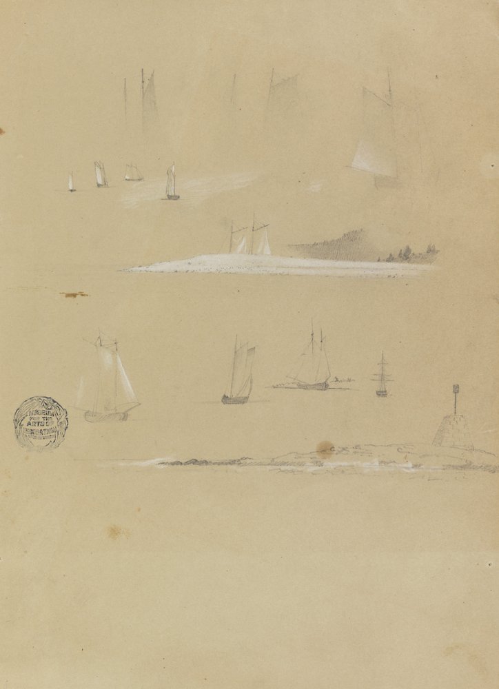 Studi di navi a vela e paesaggi costieri da Frederic Edwin Church