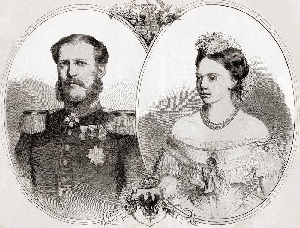 Duca Guglielmo di Meclemburgo-Schwerin e sua moglie Principessa Federica Guglielmina Luisa Elisabetta Alessandrina di Prussia, da 