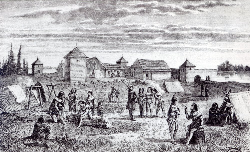 Fort Youkon, una stazione commerciale della Hudson Bay Company, XIX secolo da French School