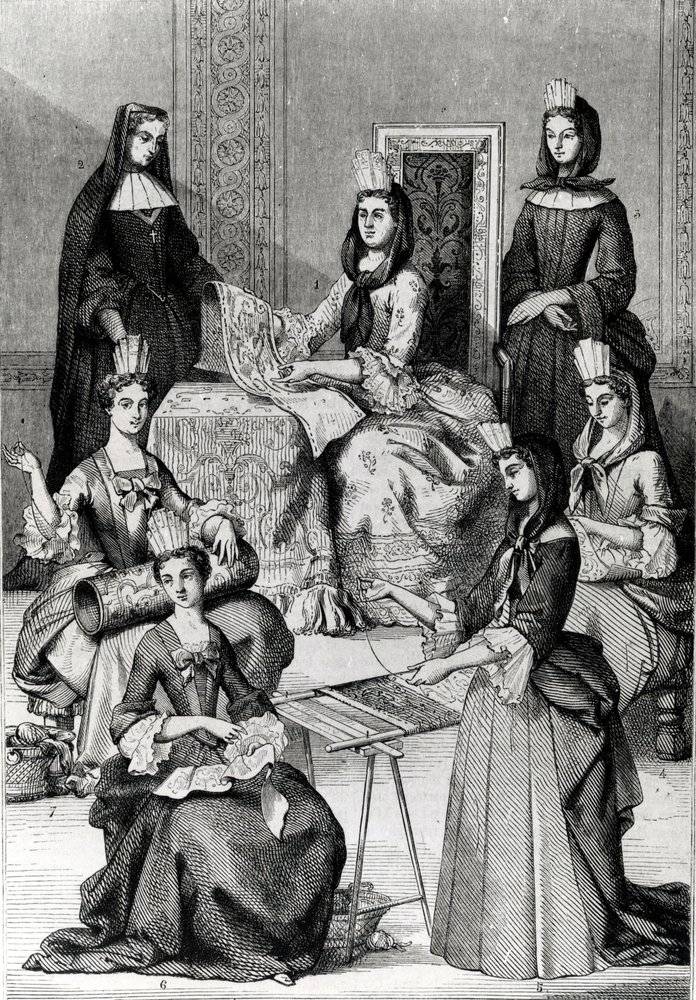 madame-de-maintenon-con-le-sue-dame-di-compagnia