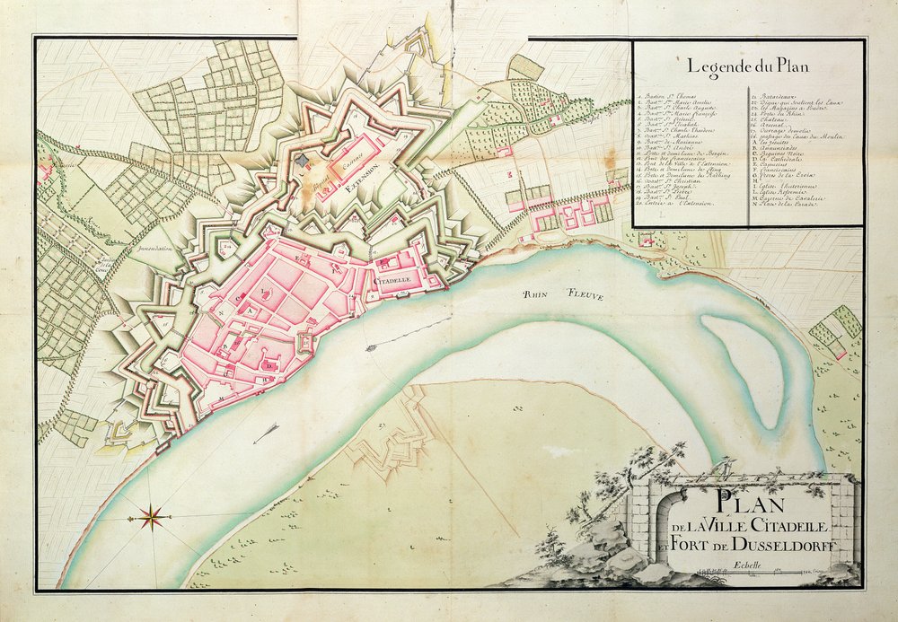Mappa di Düsseldorf da French School