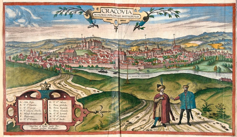 Cracovia, Polonia - in "Civitates Orbis Terrarum" di Georg Braun, Colonia 1617 da Georg Braun