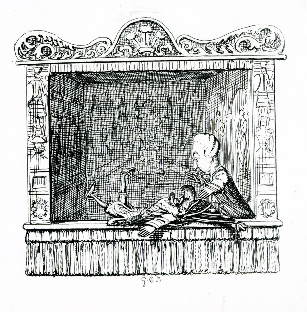 Il dottore con Mr Punch | George Cruikshank | Stampa d'arte