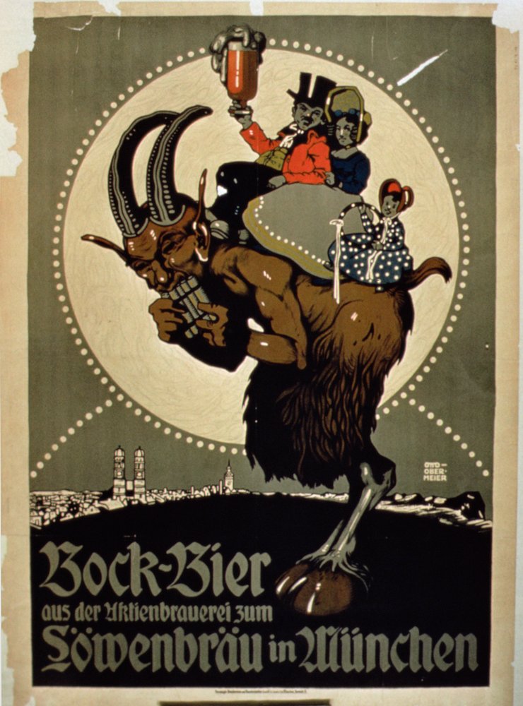 Pubblicità per la birra Bock del birrificio Lowenbrau, Monaco da German School