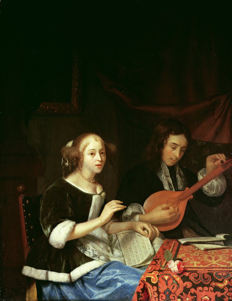 Una Giovane Coppia che Fa Musica, c.1665-70 da Godfried Schalcken