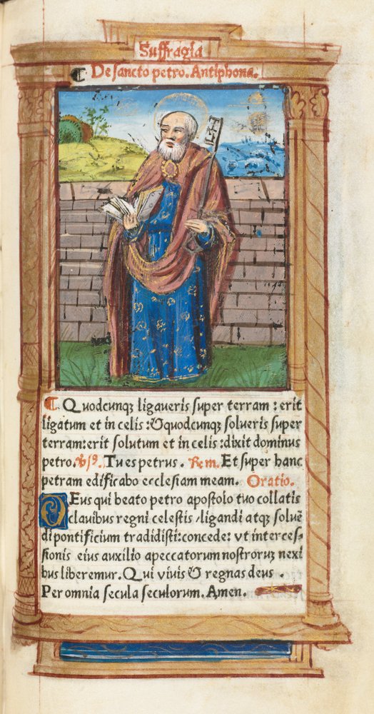 Libro delle Ore stampato Uso di Roma: fol. 99r, San Pietro, 1510 da Guillaume Le Rouge