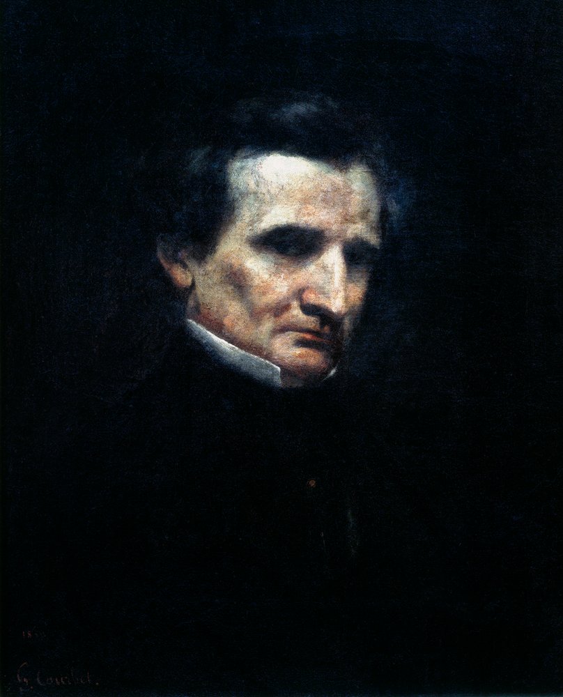 Hector Berlioz, compositore romantico francese, 1850 da Gustave Courbet