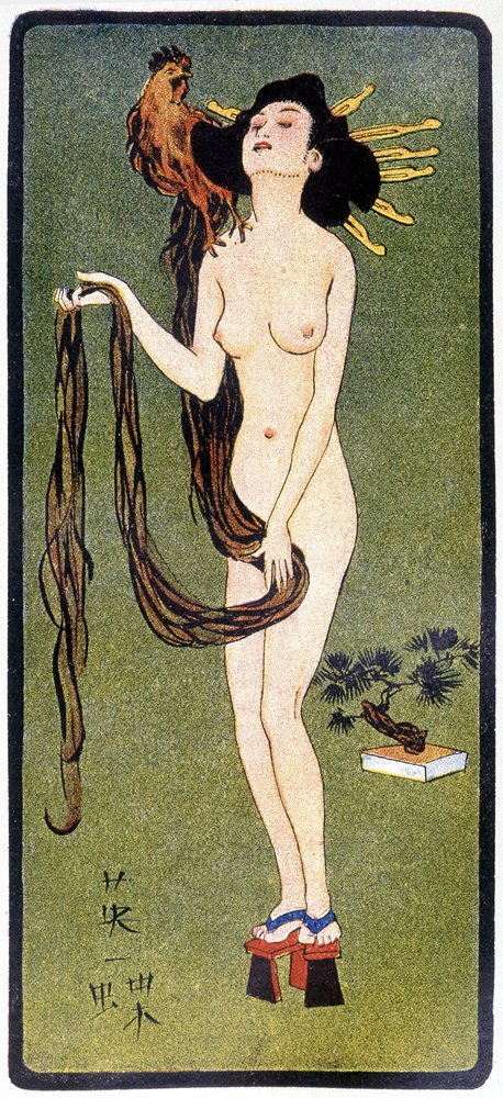 Giovane nudo giapponese - in Japanese doll di Félicien Champsaur, illustrazioni di Hanafusa Itcho, Parigi da Hanabusa Itcho
