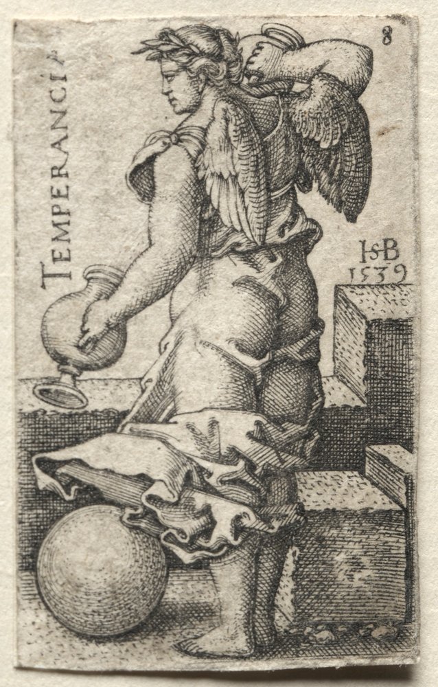 La conoscenza di Dio e le sette virtù cardinali: Temperanza da Hans Sebald Beham