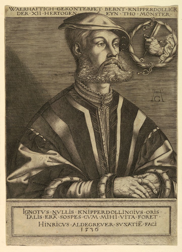 Ritratto di Bernard Knipperdolling, un capo degli anabattisti di Münster da Heinrich Aldegrever