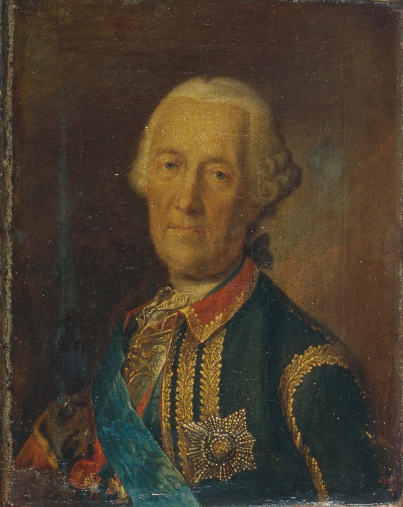 Ritratto del feldmaresciallo e politico Conte Burkhard Christoph von Munnich 1683-1767, 1764 da Heinrich Buchholz
