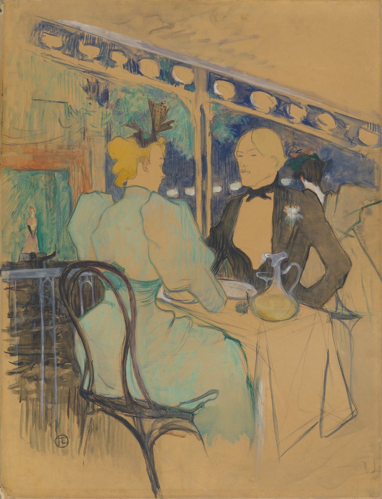 Persone alla moda a Les Ambassadeurs da Henri de Toulouse-Lautrec