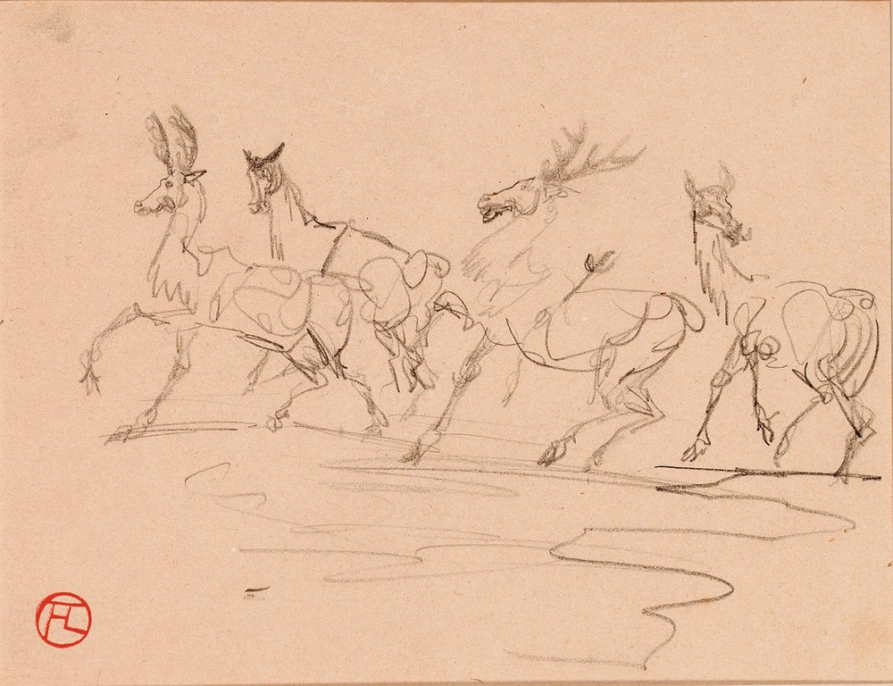 Cervi e cerve da Henri de Toulouse-Lautrec