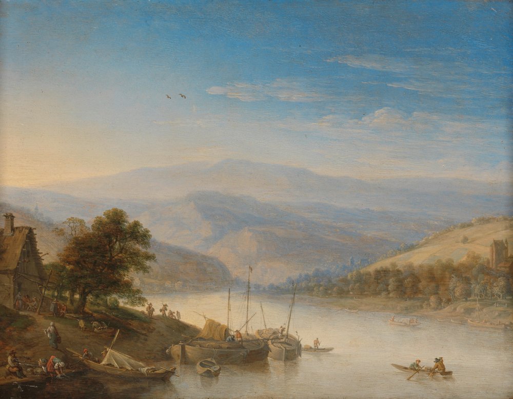 Vista sul fiume Reno vicino ad Andernach | Stampa d'arte
