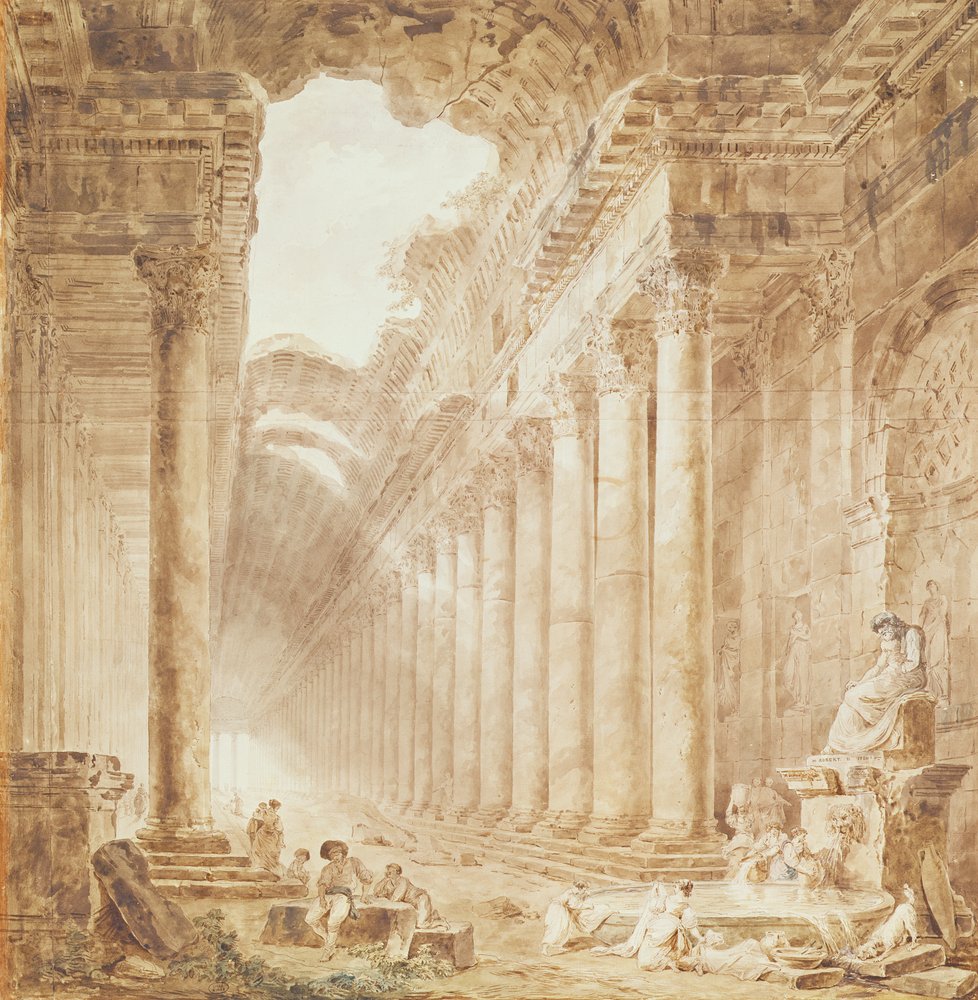 Un colonnato in rovina, 1780 da Hubert Robert