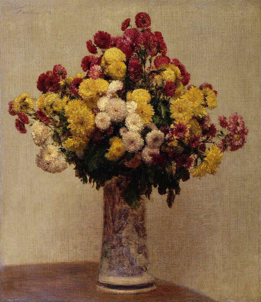 Crisantemi in un vaso, 1873 da Ignace Henri Jean Fantin-Latour