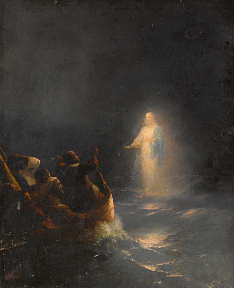 Gesù cammina sulle acque, di Ivan Konstantinovich Aivazovsky (1817-1900) da Ivan Konstantinovich Aivazovsky