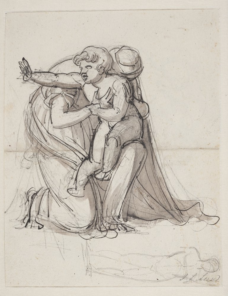 Madre e bambino. Studio per Andromaca piangente la morte di Ettore da J.L. Lund