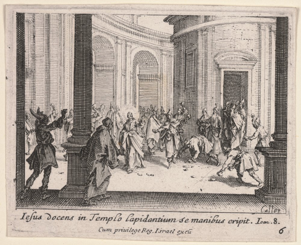 Cristo lapidato dal Tempio da Jacques Callot