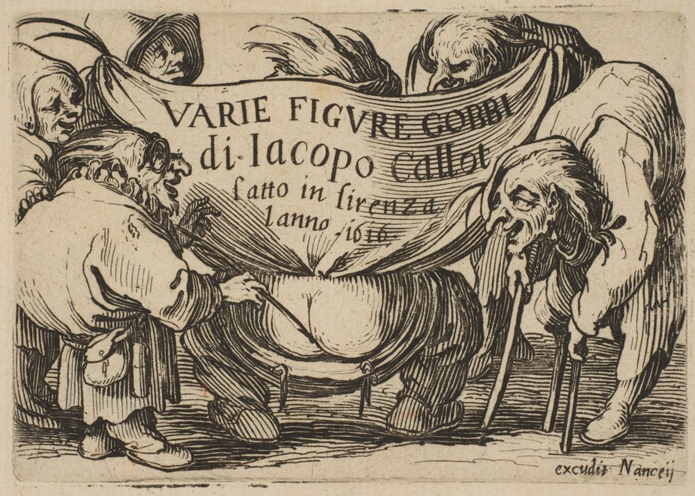 Frontespizio, da Varie Figure Gobbi, suite chiamata anche Les Bossus, Les Pygmées da Jacques Callot