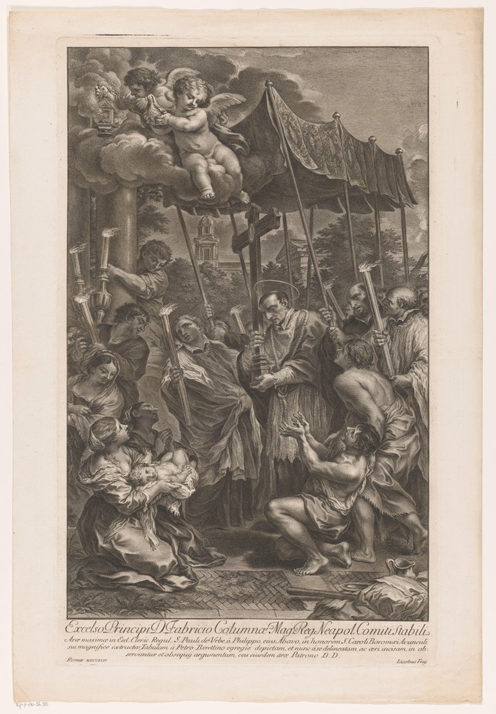 San Carlo Borromeo porta un crocifisso tra le vittime della peste da Jakob Frey (I)
