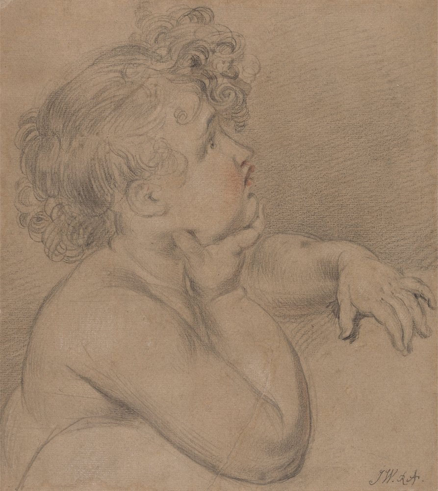 Studio dalla natura, uno dei bambini della carità per il grande quadro dell