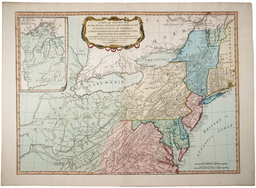 Una nuova e generale mappa del dominio centrale appartenente agli Stati Uniti, 14 maggio 1794 da James and Laurie, Robert Whittle