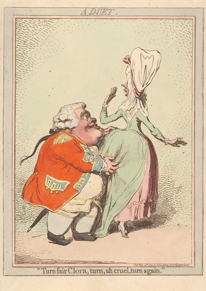 Ein Duett. - Dreh dich, schöne Clora, dreh dich, ach grausam, dreh dich wieder da James Gillray