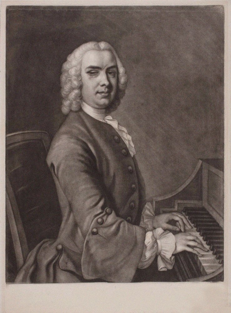 Ritratto dell'organista e compositore John Stanley 1712-1786 da James MacArdell