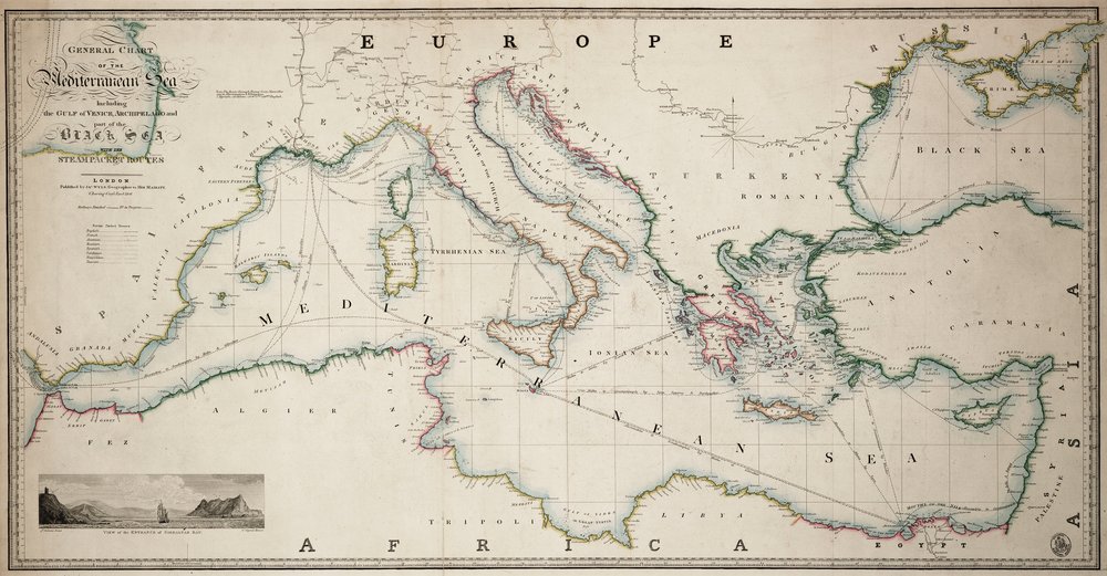 Carta generale del Mar Mediterraneo inclusi il Golfo di Venezia, l ...