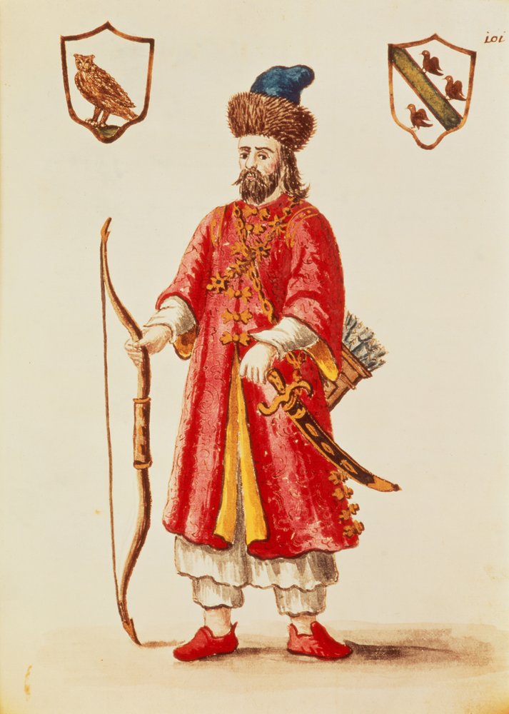 Marco Polo, vestito in costume tartaro, da 