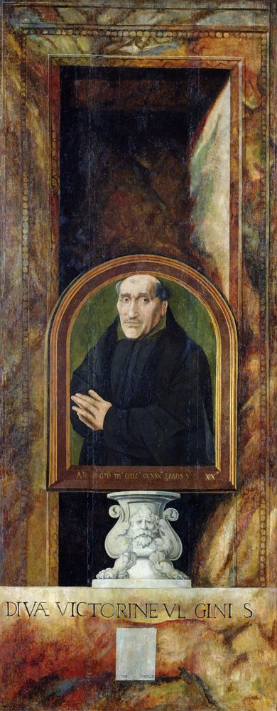 Ritratto di Jacques Coëne, abate di Marchiennes, sul retro del Trittico di Sant