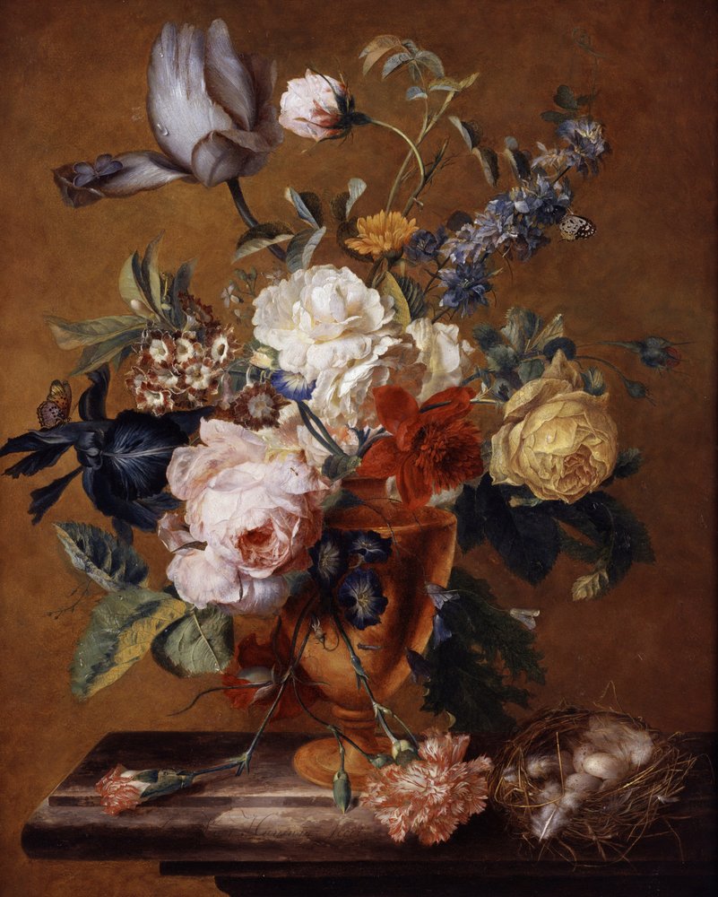 Fiori in un vaso. Dipinto di Jan van Huysum (1682-1749) Collezione privata. da Jan van Huysum