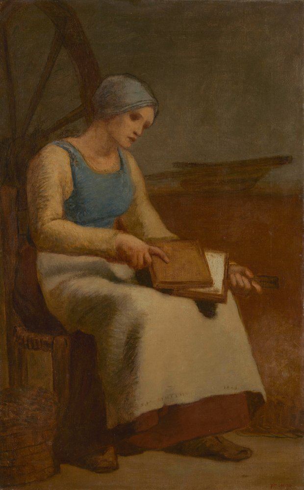 Donna che carda la lana da Jean-Francois Millet