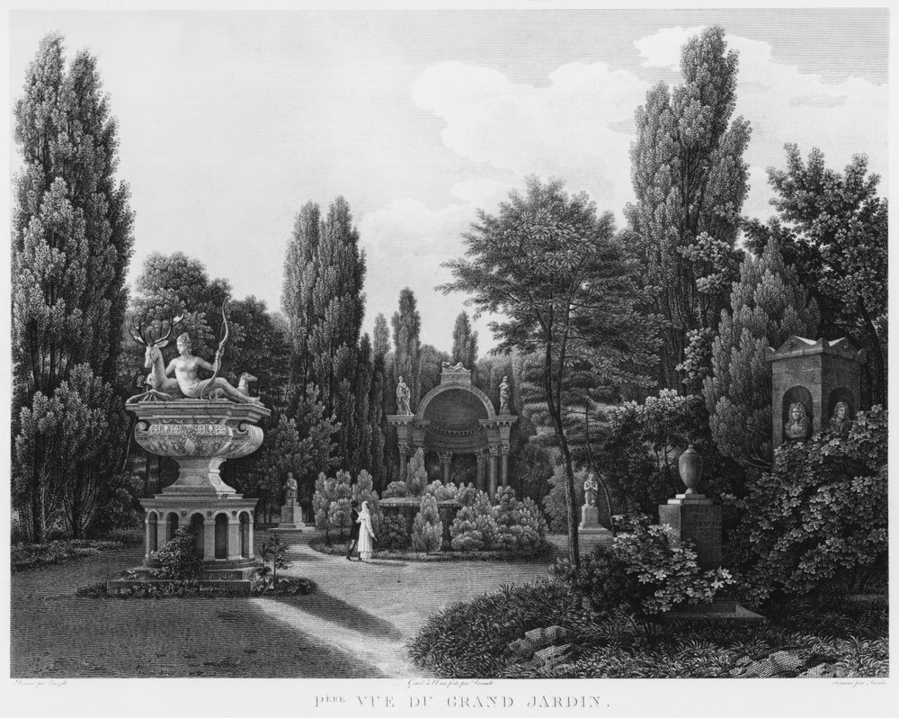 Prima vista del grande giardino, Museo dei Monumenti Francesi, Parigi, illustrazione da 