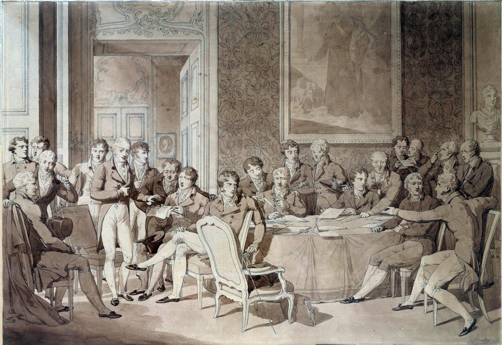 Il Congresso di Vienna (1814-1815) successivo al Trattato di Parigi del 1814. Riunì le otto potenze mondiali e cercò di ridefinire i confini dopo la caduta dell