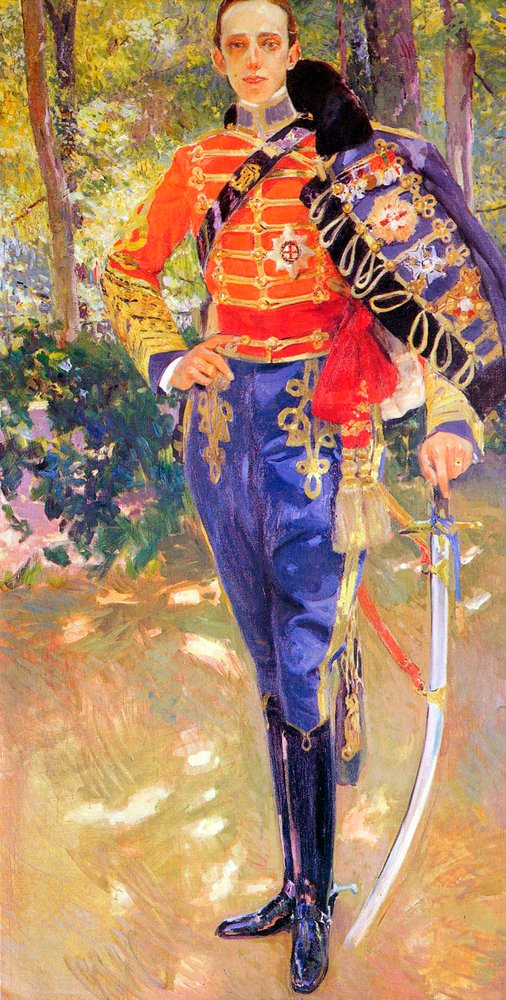 Ritratto del re Alfonso XIII in uniforme degli ussari, 1907 da Joaquín Sorolla