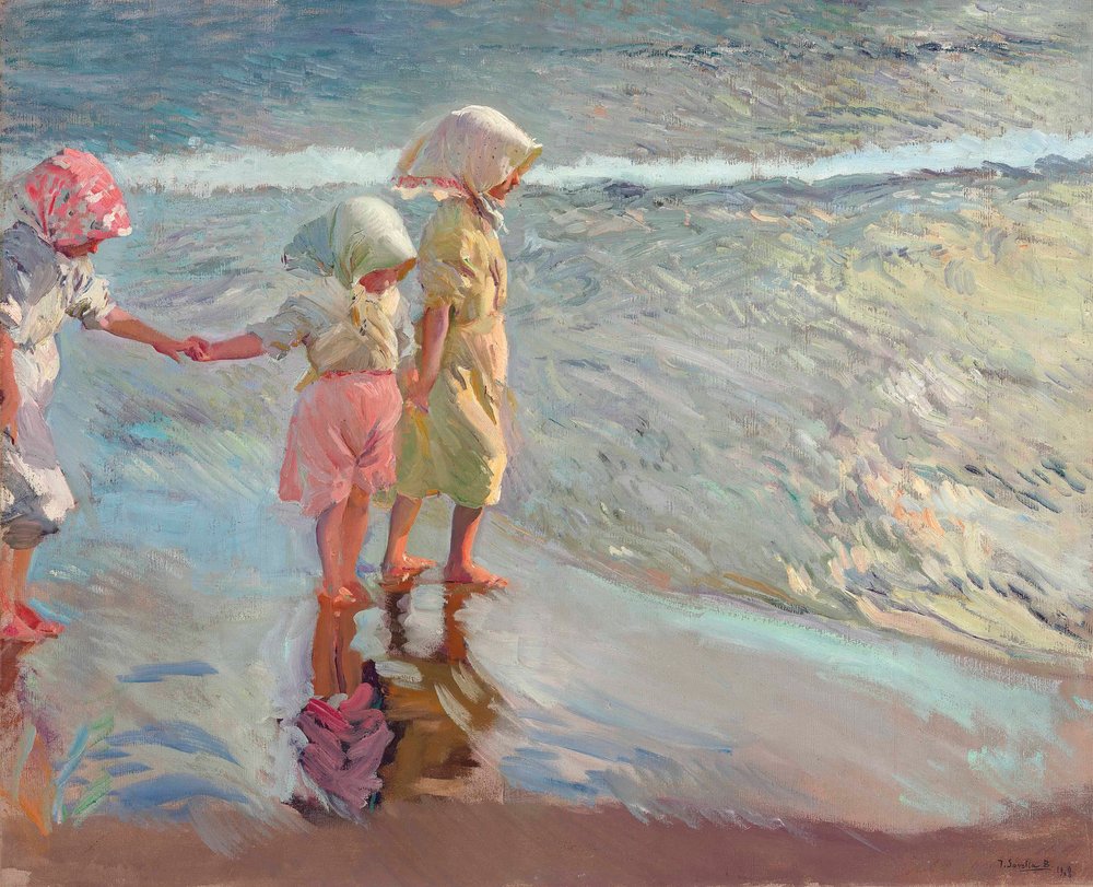 Le tre sorelle sulla spiaggia, 1908 da Joaquín Sorolla
