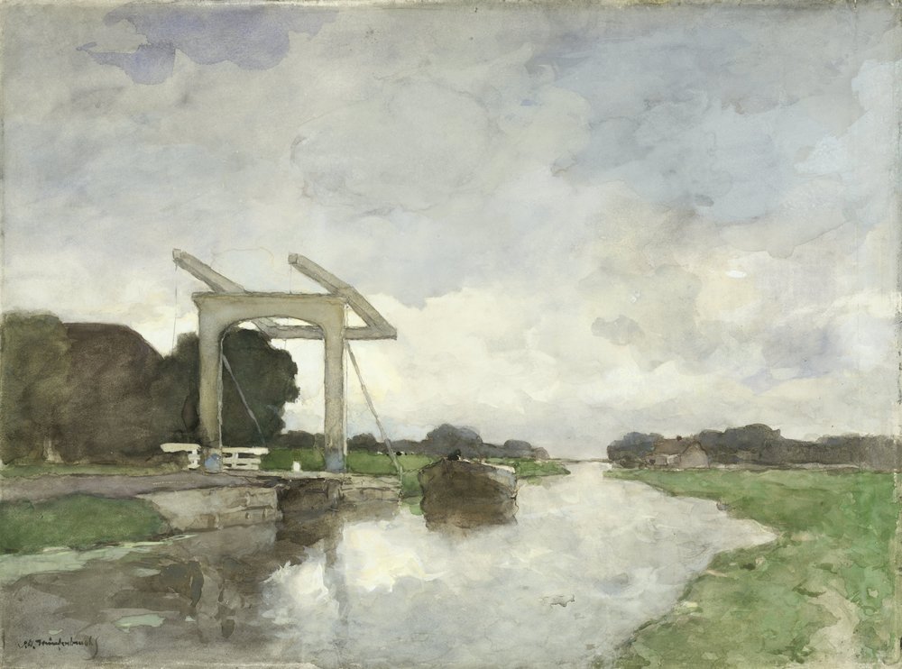 Ponte levatoio a Noorden da Johan Hendrik Weissenbruch