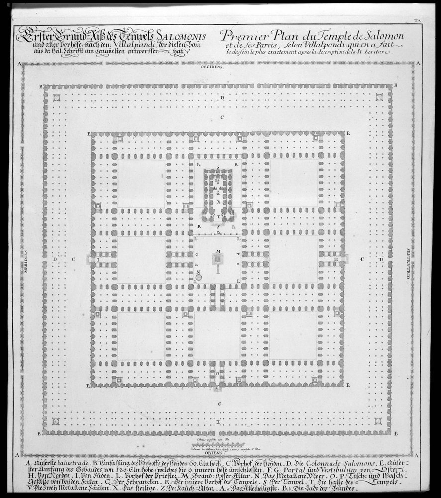 Pianta del Tempio di Salomone, Gerusalemme, da «Entwurf einer historischen Architektur», 1721 da Johann Bernhard Fischer von Erlach