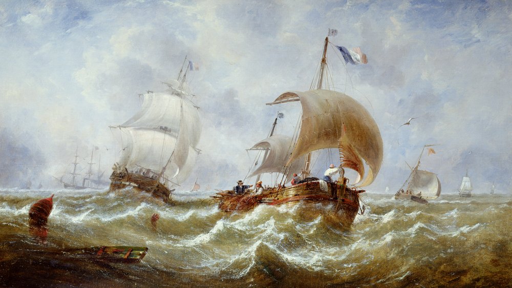 Una brezza fresca, 1867 circa (olio su tela) da John Callow
