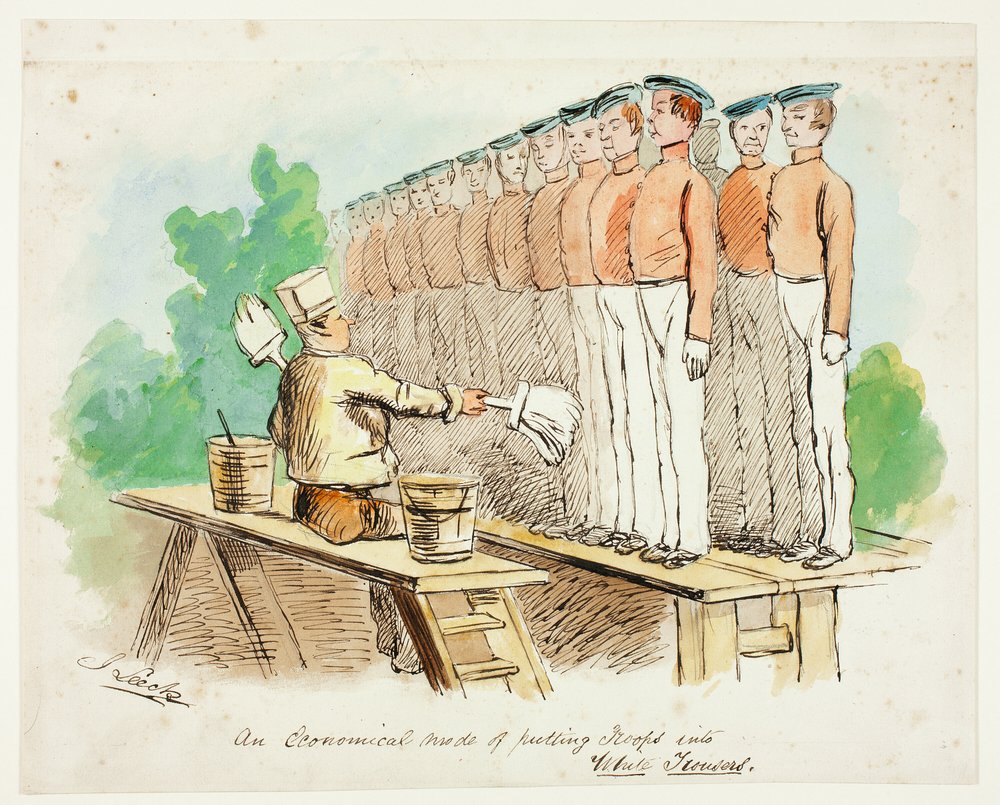 Un modo economico di mettere le truppe in pantaloni bianchi da John Leech