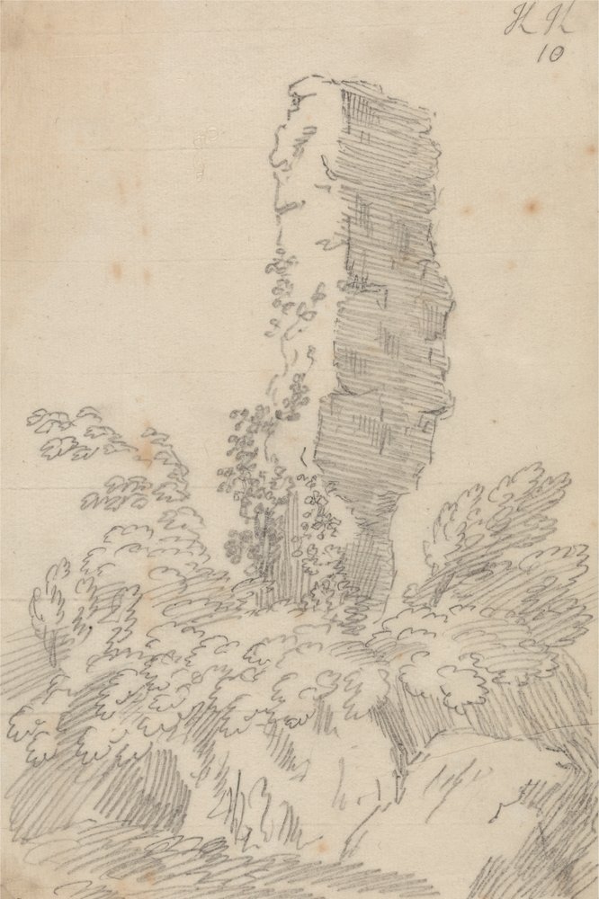 Roccia perpendicolare e alberi da John Robert Cozens