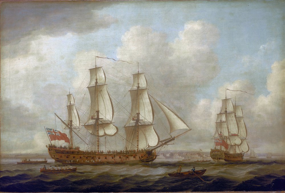 La nave indiana 'Princess Royal', al largo della costa britannica, con ...