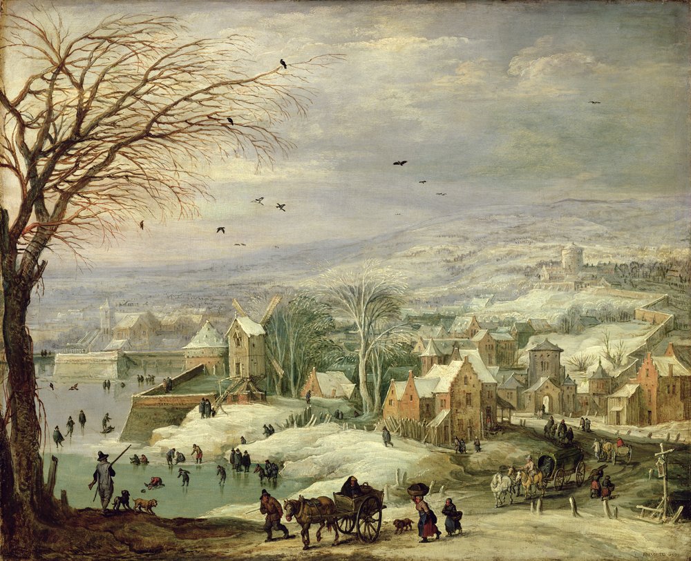 Paesaggio di villaggio in inverno, ca. 1615-20 da Joos or Josse de Momper