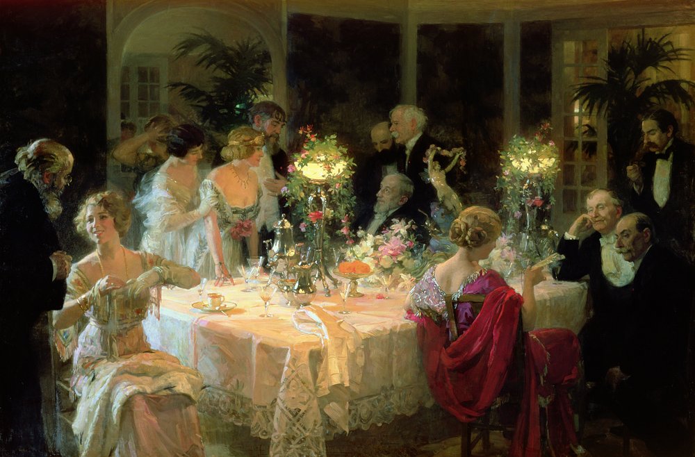La fine della cena, 1913 da Jules Alexandre Gruen or Grun