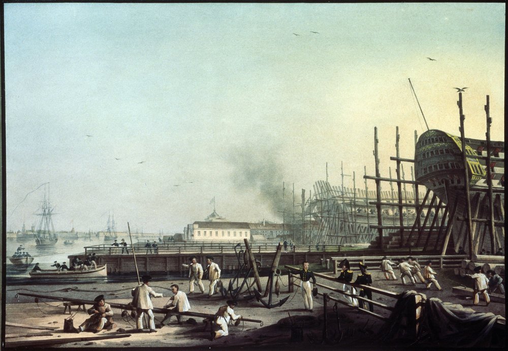 Il cantiere navale dell'ammiragliato a San Pietroburgo da Karl Pavlovich Beggrov